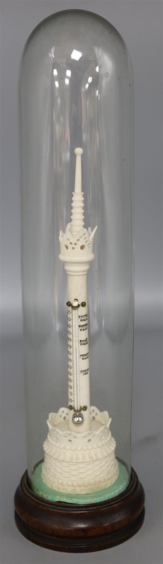 Ivory thermometer under glass dome (a.f.)